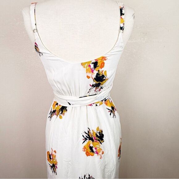 ALC Wrap Floral White Midi Dress Tank Silk Size 4 - Picture 9 of 10